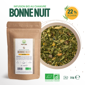 Thé au CBD - Infusion CBD the chanvre BONNE NUIT 35G